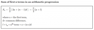 sum of first n terms